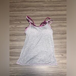 Athleta Gray Tank Top with Pink Trim